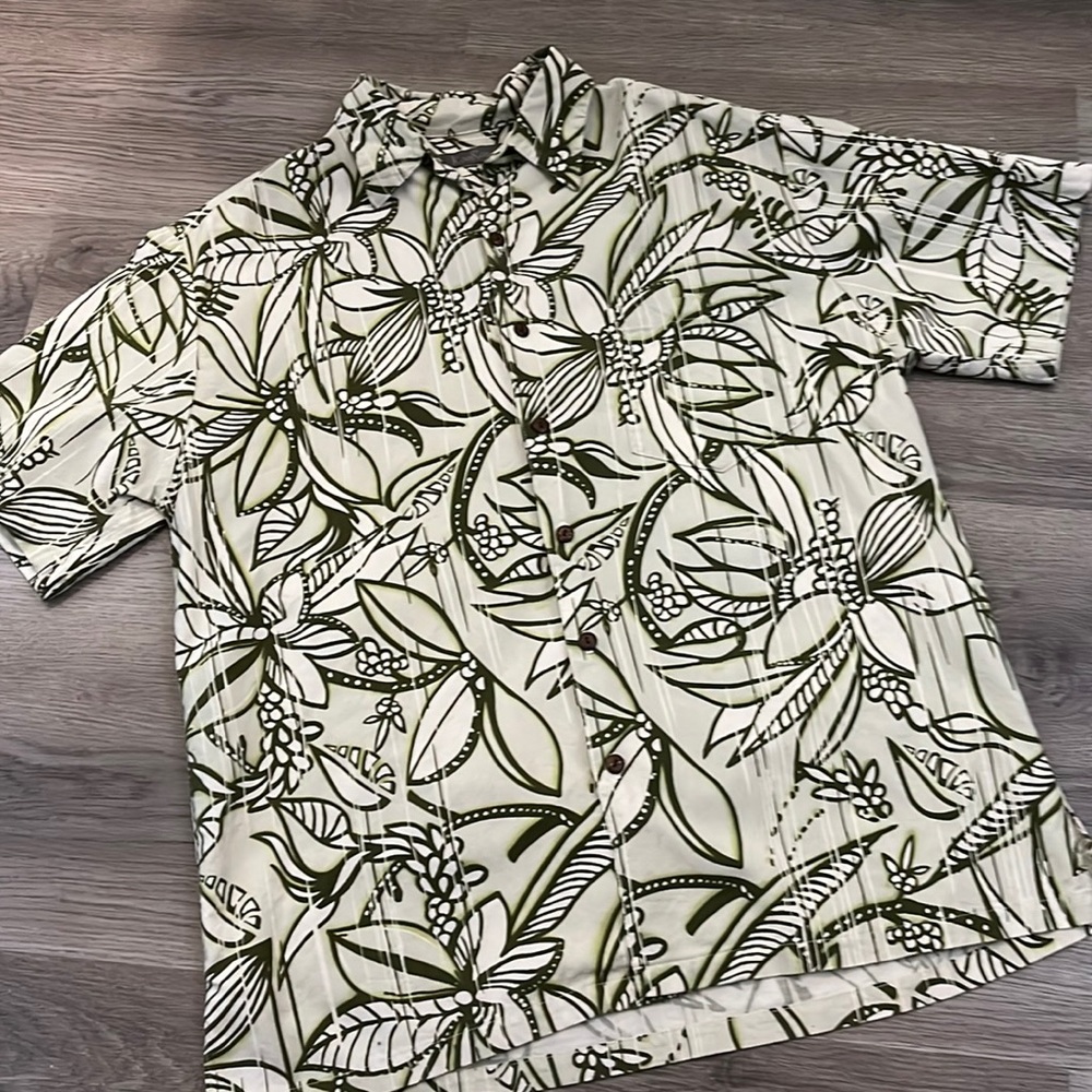 Koa Road authentic mens Button up Hawaiian shirt Palms tropical vintage Hawaii M